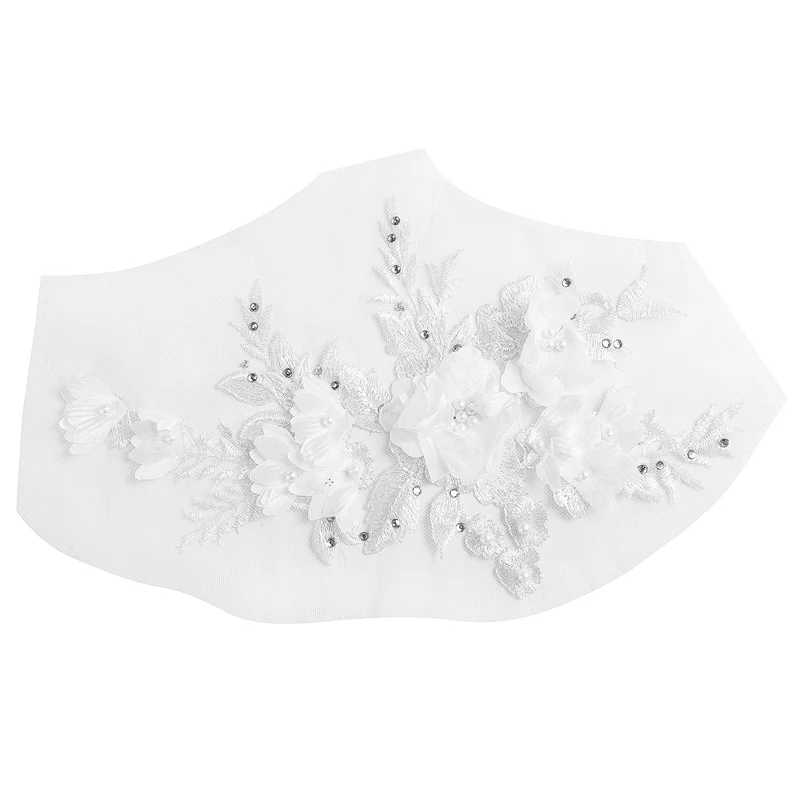 

FX-Beaded Hot Drilling Lace Bridal Beaded Flowers Embroidery Patches For Clothing Wedding Diy Decor Dress Iron On Sewing Appliqu