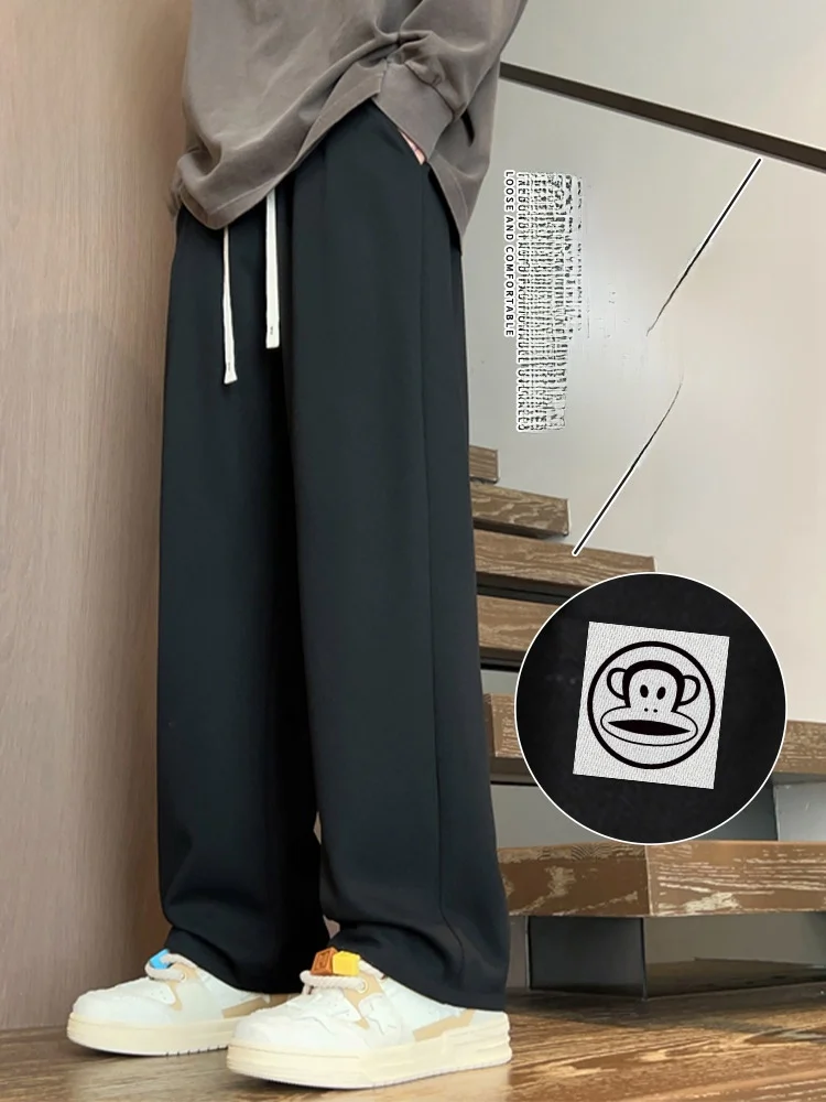 

Мужские спортивные брюки Paul Frank Large-Mouth Monkey Bla с прямыми штанинами, однотонные, повседневные, свободного кроя, для молодежи, весна-осень