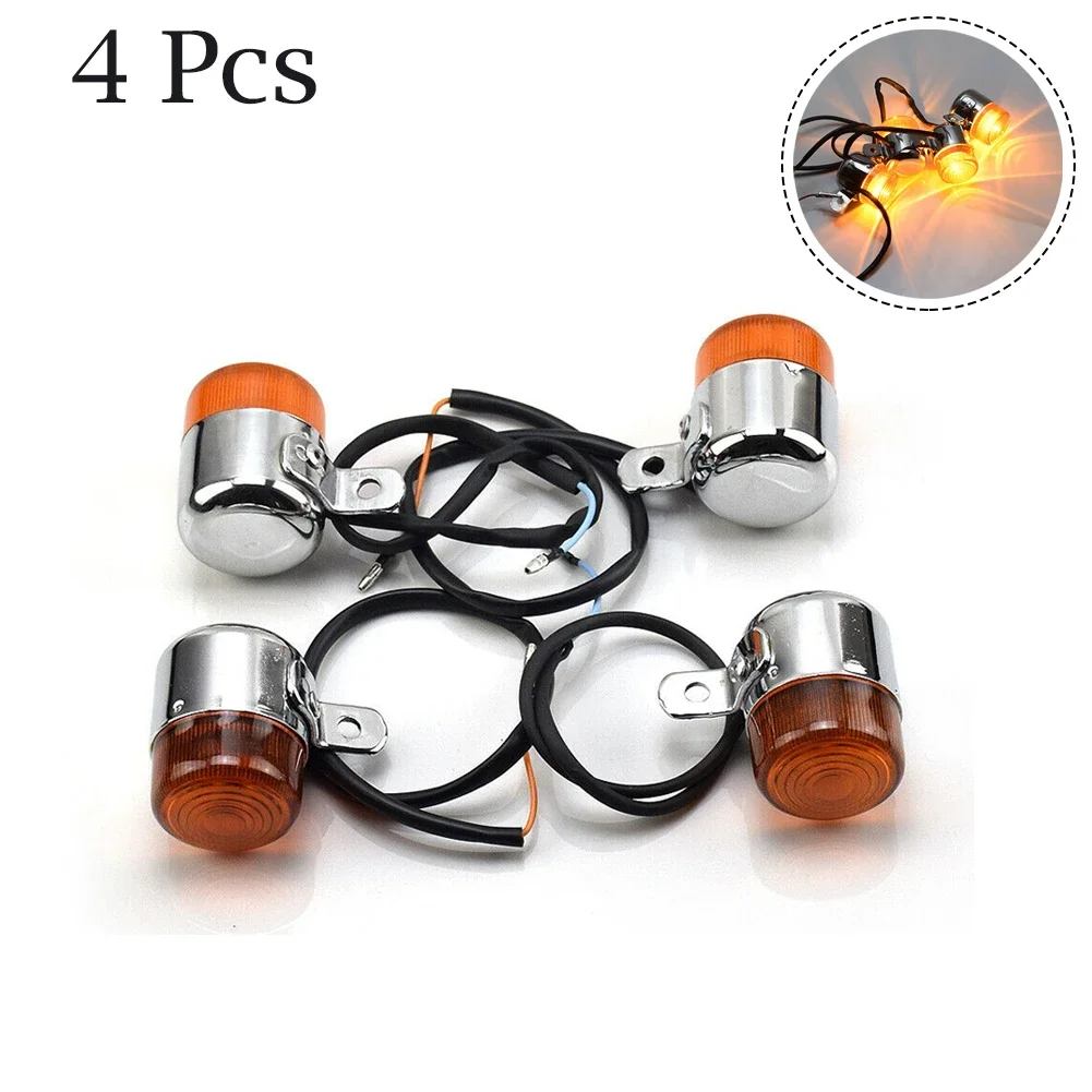 4*Motorcycle Amber Turn Signal Lights For HONDA Z50 MONKEY CHALY DAX CF50 CF70 CT70 ST50 ST70 Blinker Lamp Accessories