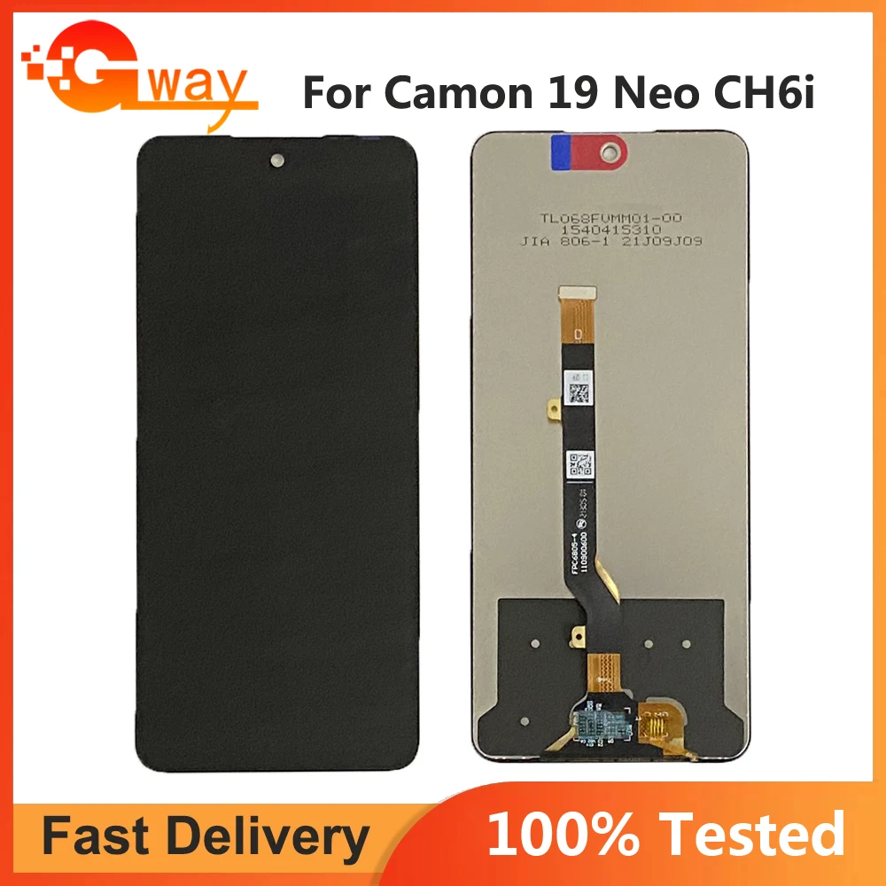 

6.8" For Tecno Camon 19 Neo CH6i LCD Display + Touch Screen Digitizer Replacement For Teno Camon19 Neo LCD + Glue