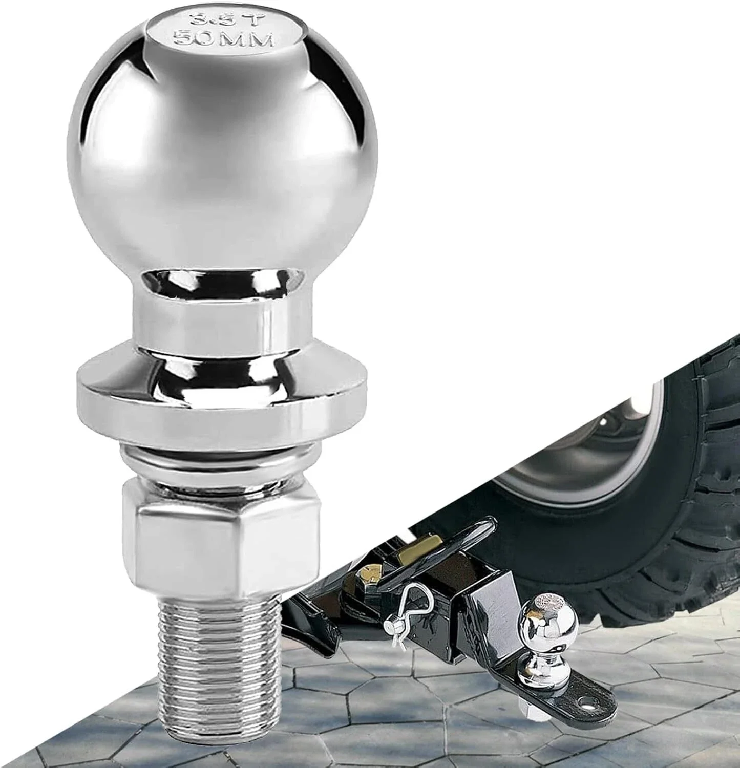 

New Trailer Hitch Towing 3.5T Ball Head 50mm Trailer Hook Towing Rod Connecting Ball For Trailers Connecting Ball Tool