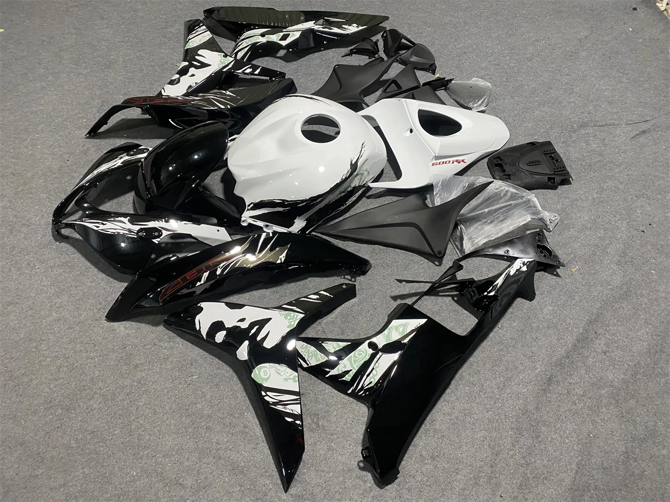 Motorcycle Fairing Kit suitable for CBR600RR 07-08 CBR600 F5 2007 2008 Fairing Women's print Black and white