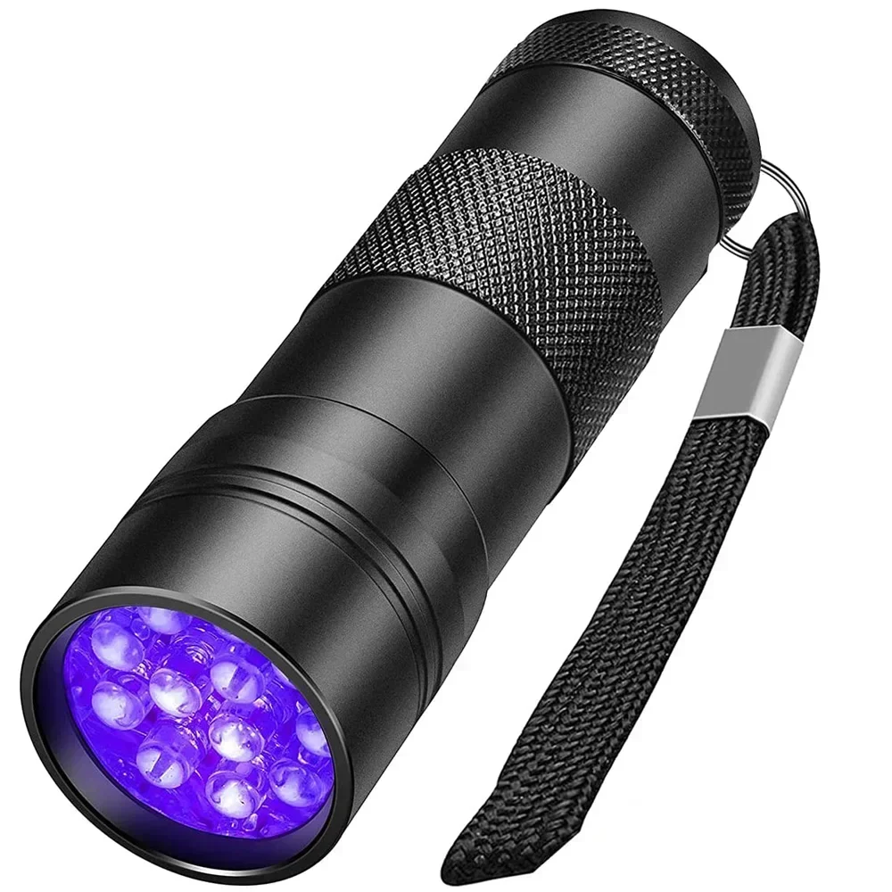 

F2 395NM 12LED Protable UV Flashlight Black Light Ultraviolet Torch Blacklight Detector for Dog Urine Pet Stain and Bed Bug