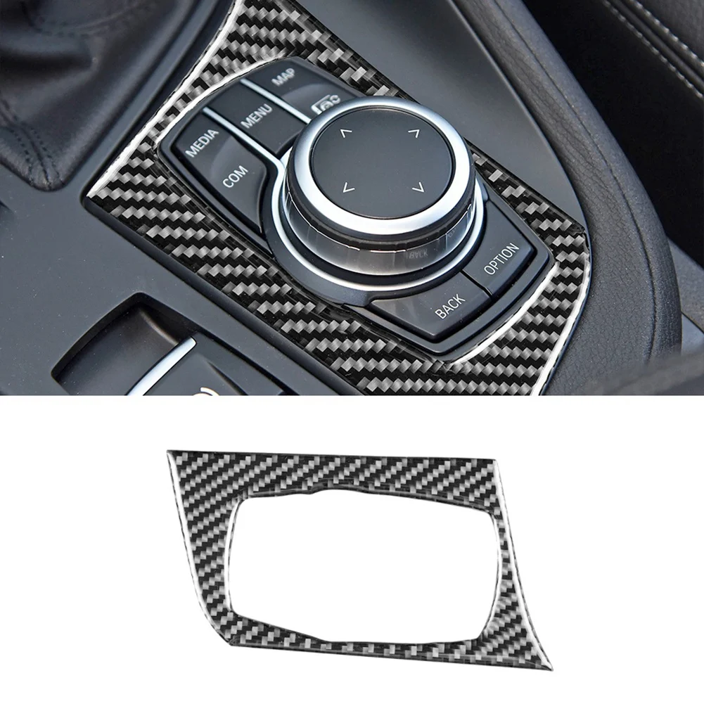 Carbon Fiber for BMW X1 F48 2016-2022 X2 F39 2018-2022 Car Multimedia Button Panel Cover Trim Interior Accessories LHD