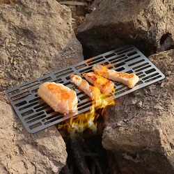 Outdoor portable 304 stainless steel barbecue net camping card oven barbecue plate barbecue meat portable barbecue plate 1PC