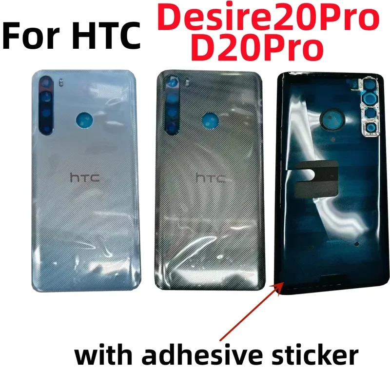 

Back Glass Cover Battery Black Cover Case For HTC Desire 20 20Plus 20Pro D20 D20Pro D20Plus Phone Backshell Cover Case