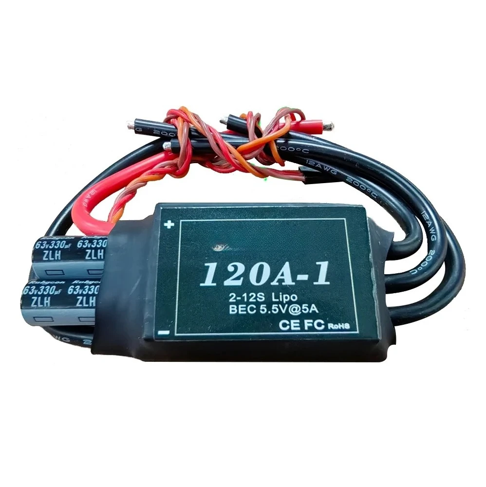 QX-MOTOR  120A-1 ESC 120A Brushless ESC 2~12S high voltage with 5.5V/5A BEC for Brushless Motor Aircraft Spare parts