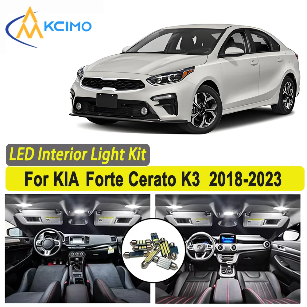 

Kcimo LED For KIA Forte Cerato K3 2018 2019 2020 2021 2022 2023 Premium Bright LED Interior Dome Map Trunk Light Kit Car Led