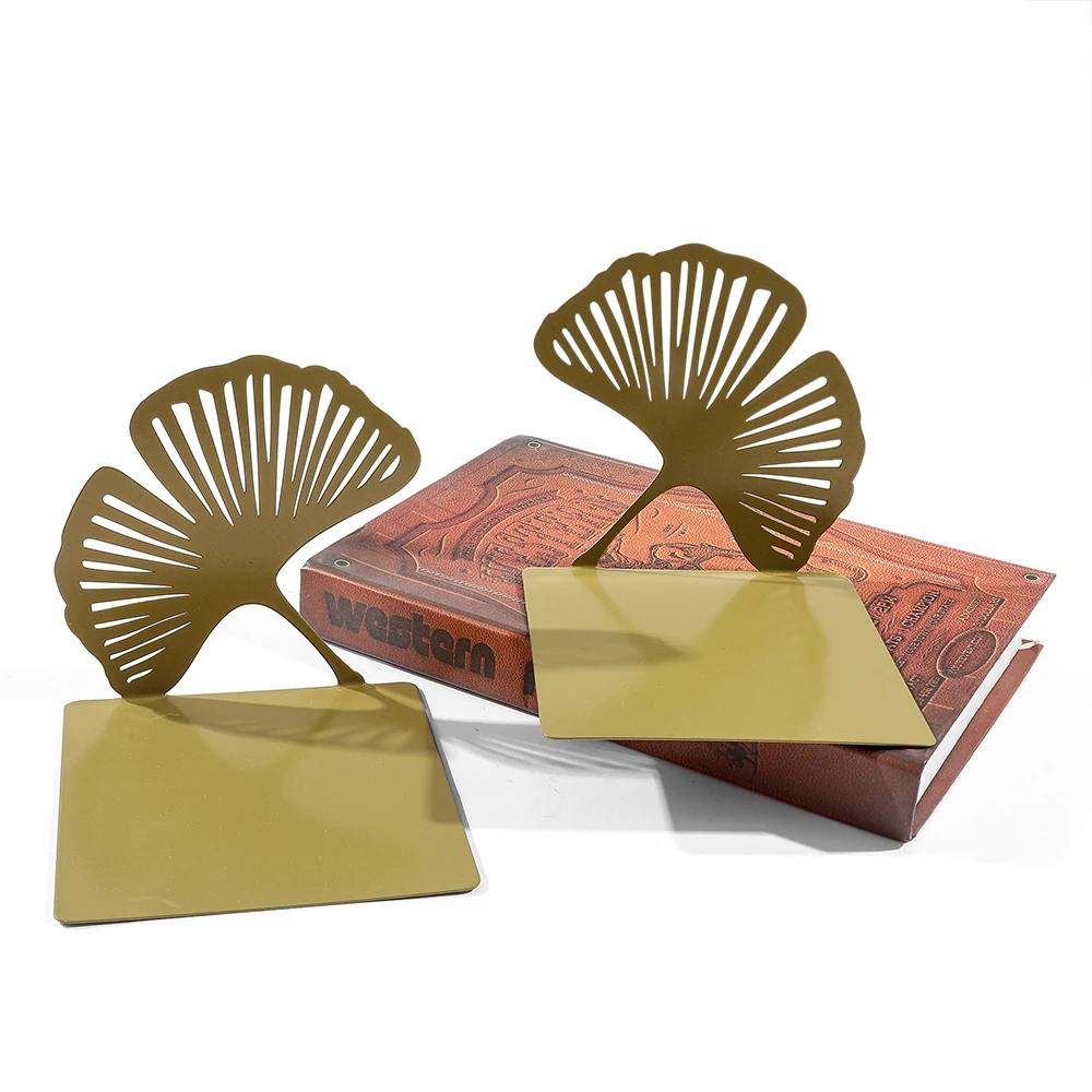 ginkgo leaf Hollow Bookstands Metal Star Bookends Book Support Office Decoration Book Rests Document Holder Gifts