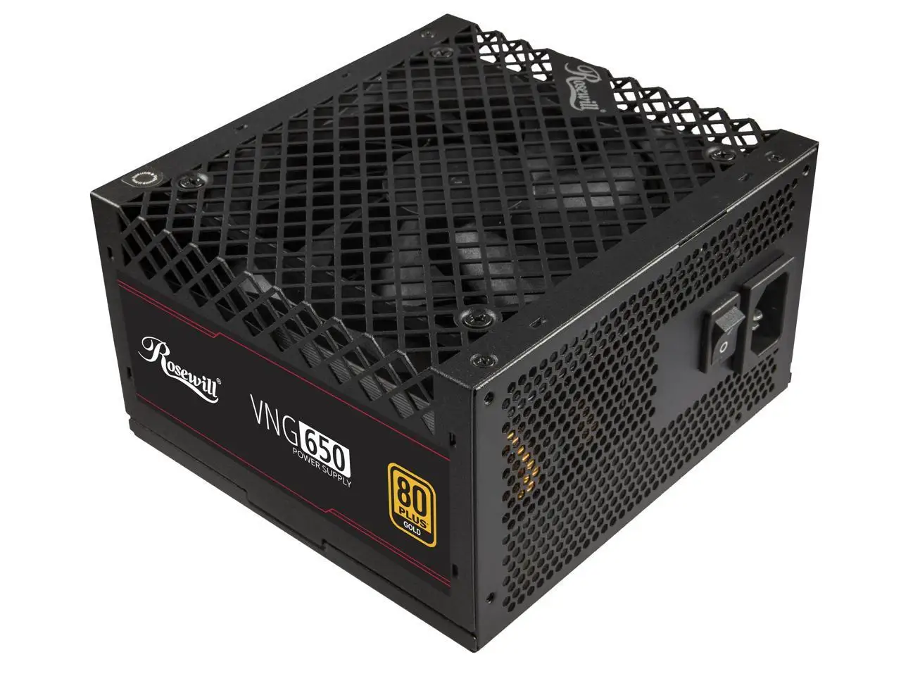 Rosewill VNG 650W 80+ Gold Certified, ATX 3.0 & 3.1 Compatible, Non-Modular, Low-Noise Power Supply, 450W PCIe 5.1 12V-2x6 Connector, High Quality Electrolytic Capacitor  - 5 Year Warranty - VNG650