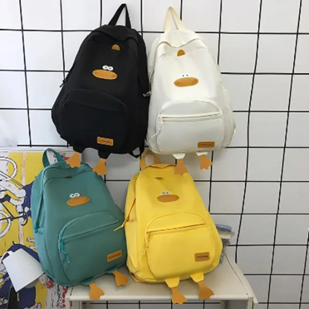 Female College Student Bag Versatile Korean Edition Girls\' School Bag Cartoon Duck Backpack Designer Cute Travel Bag