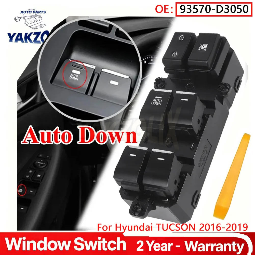 For Hyundai TUCSON 2016 2017 2018 2019 Front Left Power Window Switch Button With AUTO DOWN 93571-D3050 93570-D3050 93570-D3051
