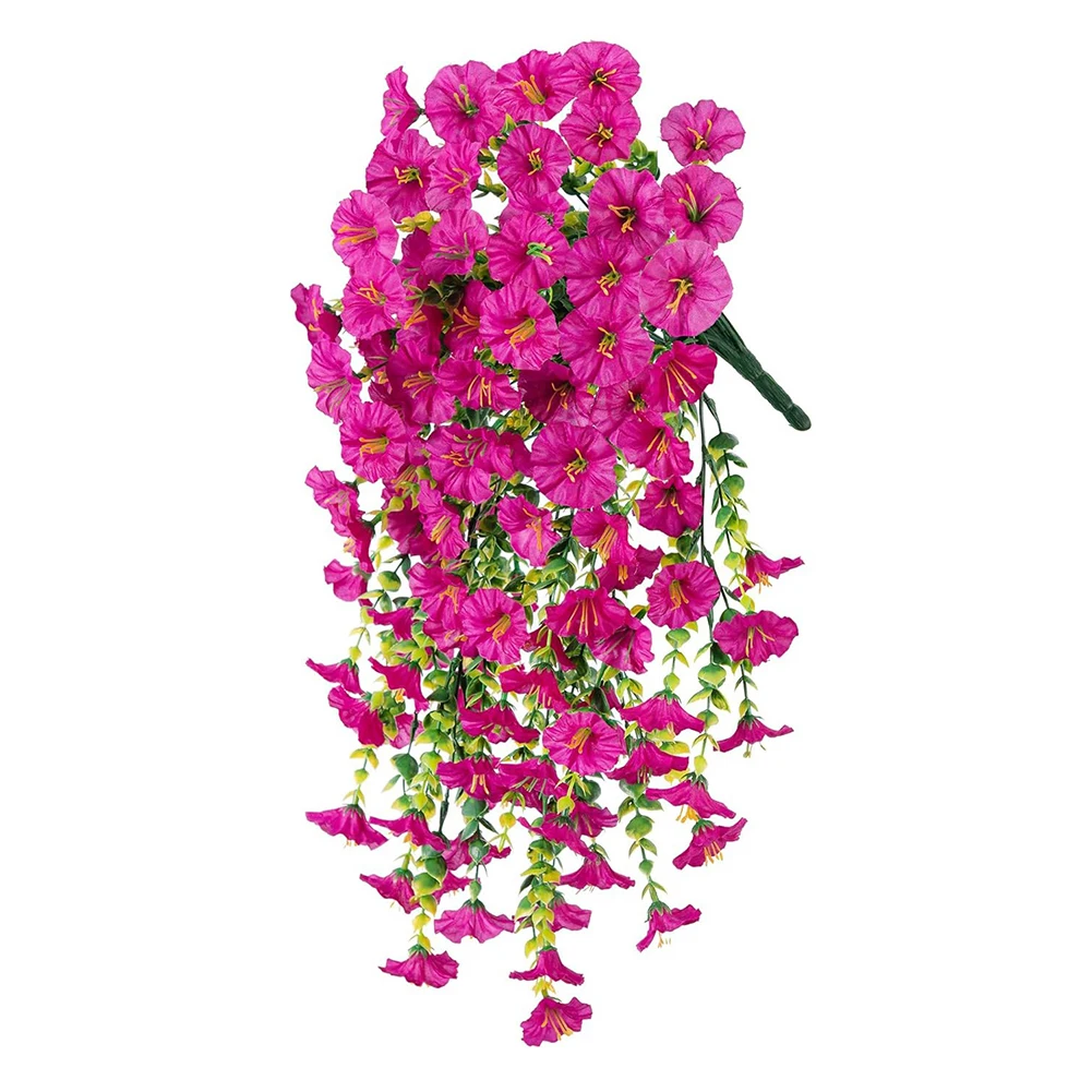 1PC Simulation Petunia Artificial Fake Eucalyptus Petunia Vine Hanging Flowers Wall Hanging Rattan Garden Outdoor Decor