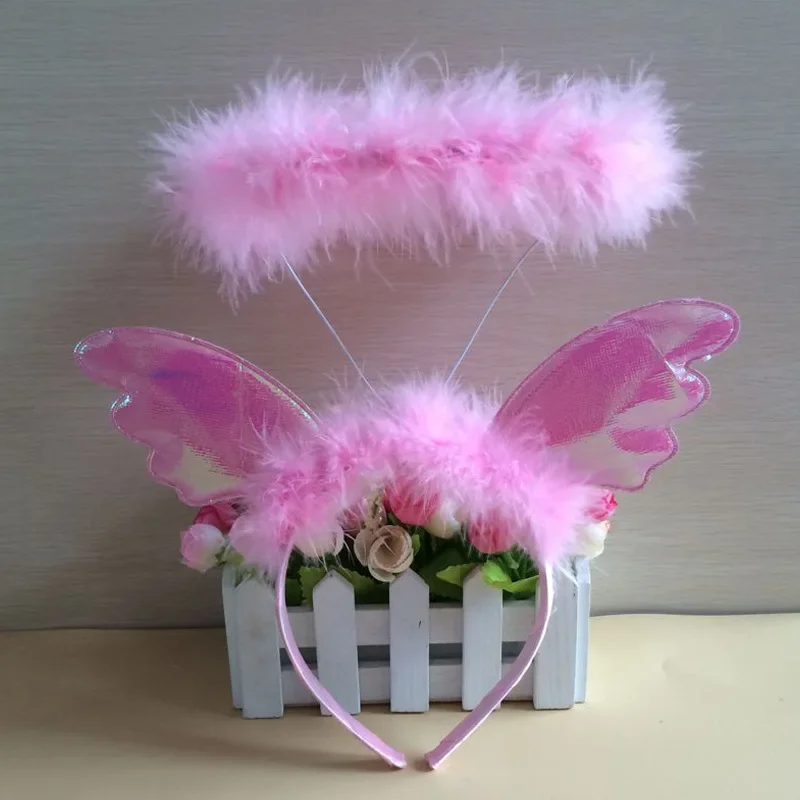 Neue Party Show Play Kostüm Zubehör Weihnachten Feder Kranz Engel Halo Stirnbänder