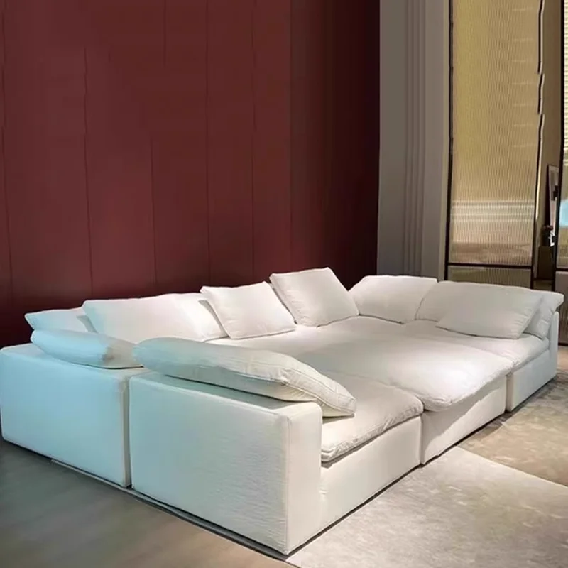 Waterproof Linen Cloud Sofa White Large Washable Loveseat Puffs Sofa Cloud Nordic Divano Da Soggiorno Living Room Furniture