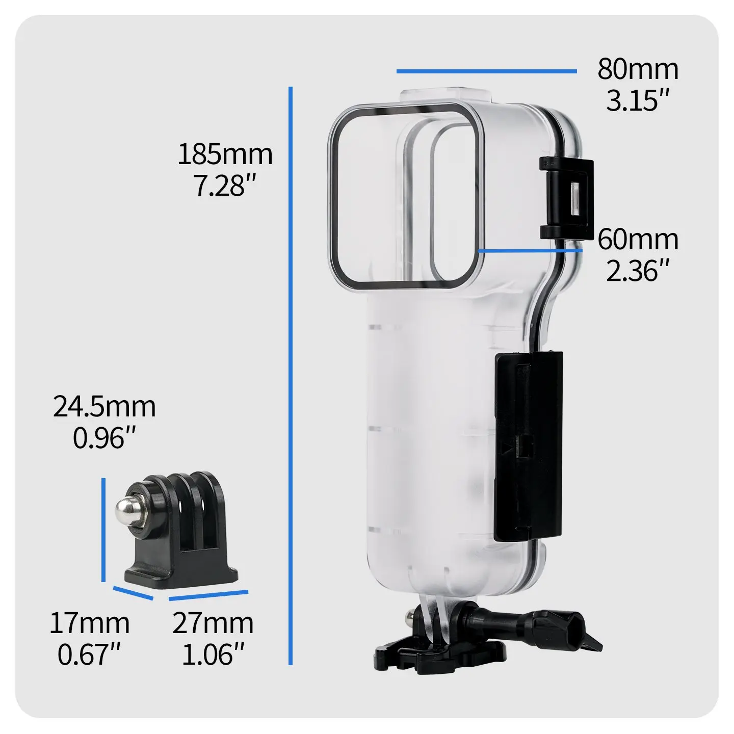 Für DJI Pocket 3 4 Gimbal-Kamera Wasserdichtes Gehäuse 50M Unterwasser-Tauchgehäuse Anti-Meerwasser-Korrosions-Schutz Kaltschuh-Erweiterungshalterung – Detail 4