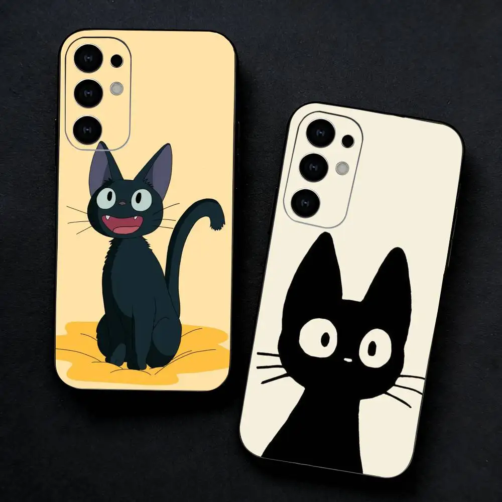 Anime K-Kikis D-Delivery Service Jiji Black Cat Phone Case For Samsung S25,S24,S23,S22,S21,S20,Plus,Fe,Lite,Others Black Cover