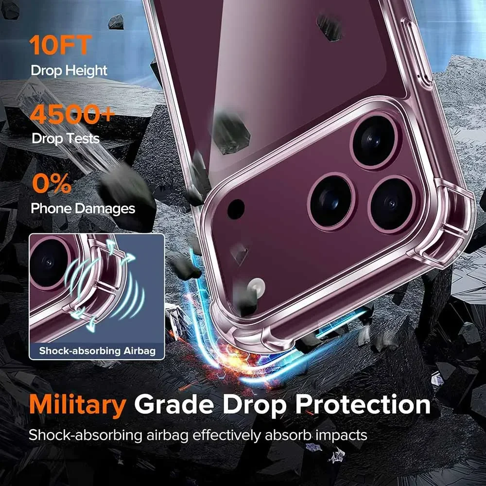 Para iPhone 18Pro Max iPhone18 - Clear Shockproof Bumper Case reseña y precio