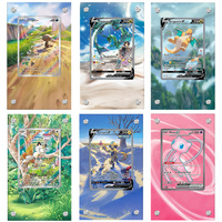 Anime Pokemon Meowth Wooper PTCG Cards Brick 192/193 SV-P Mew-EX Rayquaza-V Game Expand Art Gift Acrylic Protective Case DIY Toy