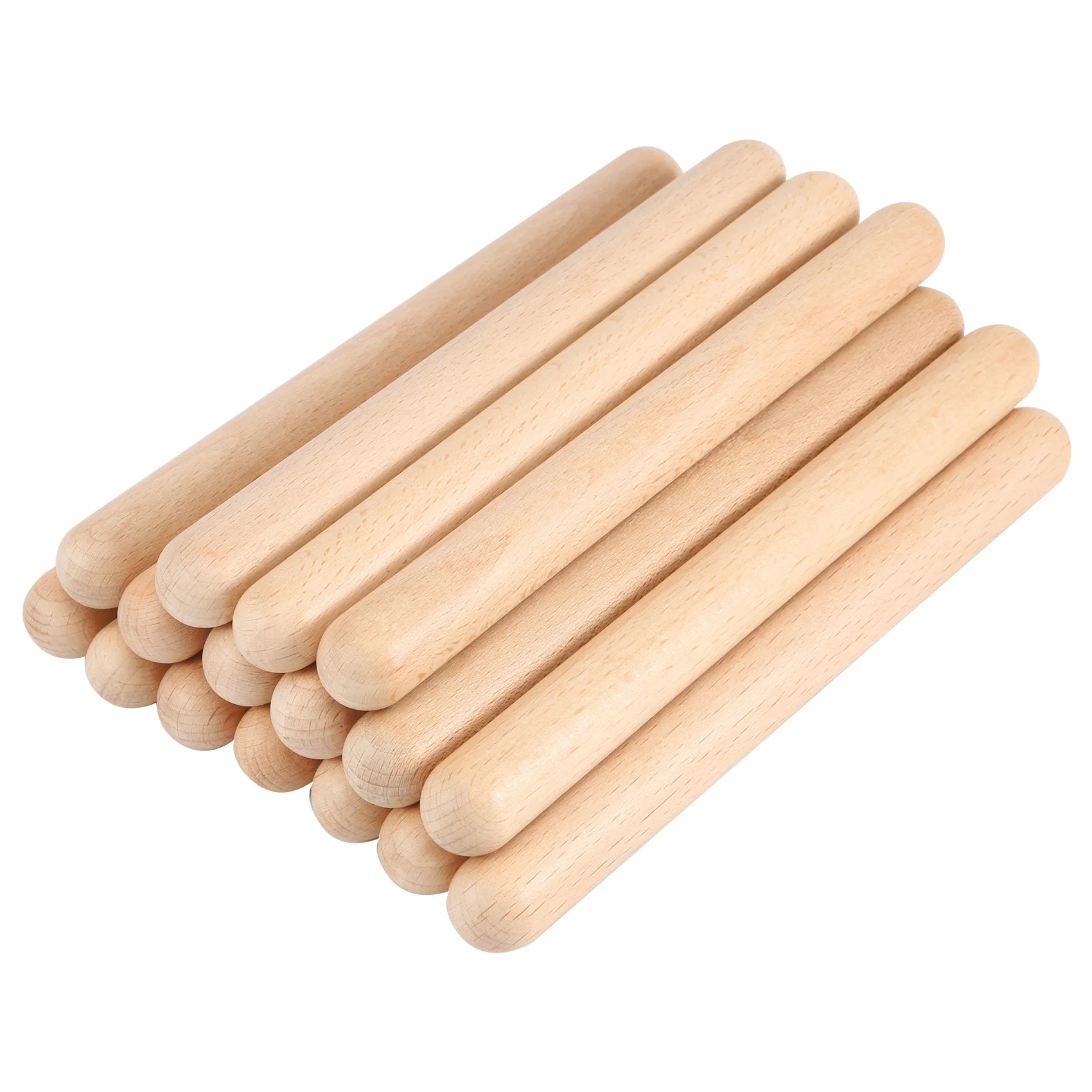 8 Pairs Classical Wood Claves Musical Percussion Instrument Natural Hardwood Rhythm Sticks Percussion Rhythm Sticks Children Mus