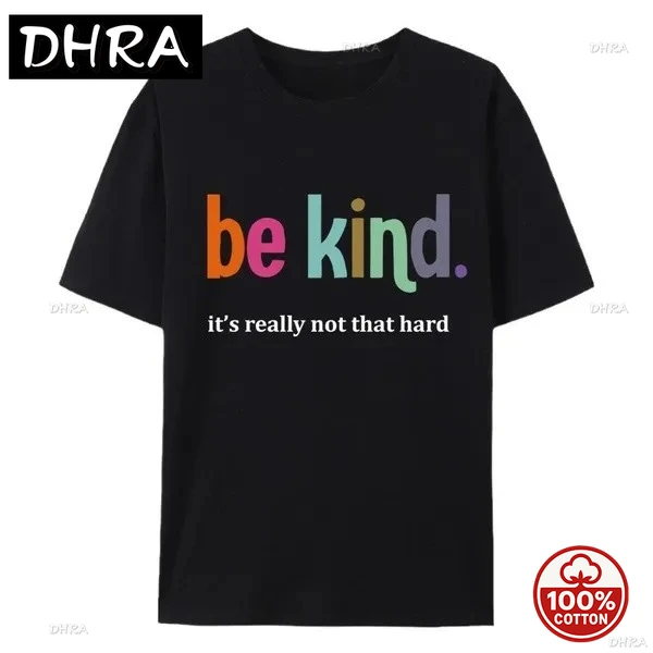 

Summer T-shirt Men's and Women's Fashion Trend Loose Top Letter Print Women's T-Shirt 100% Cotton Round Neck Short Sleeve Top