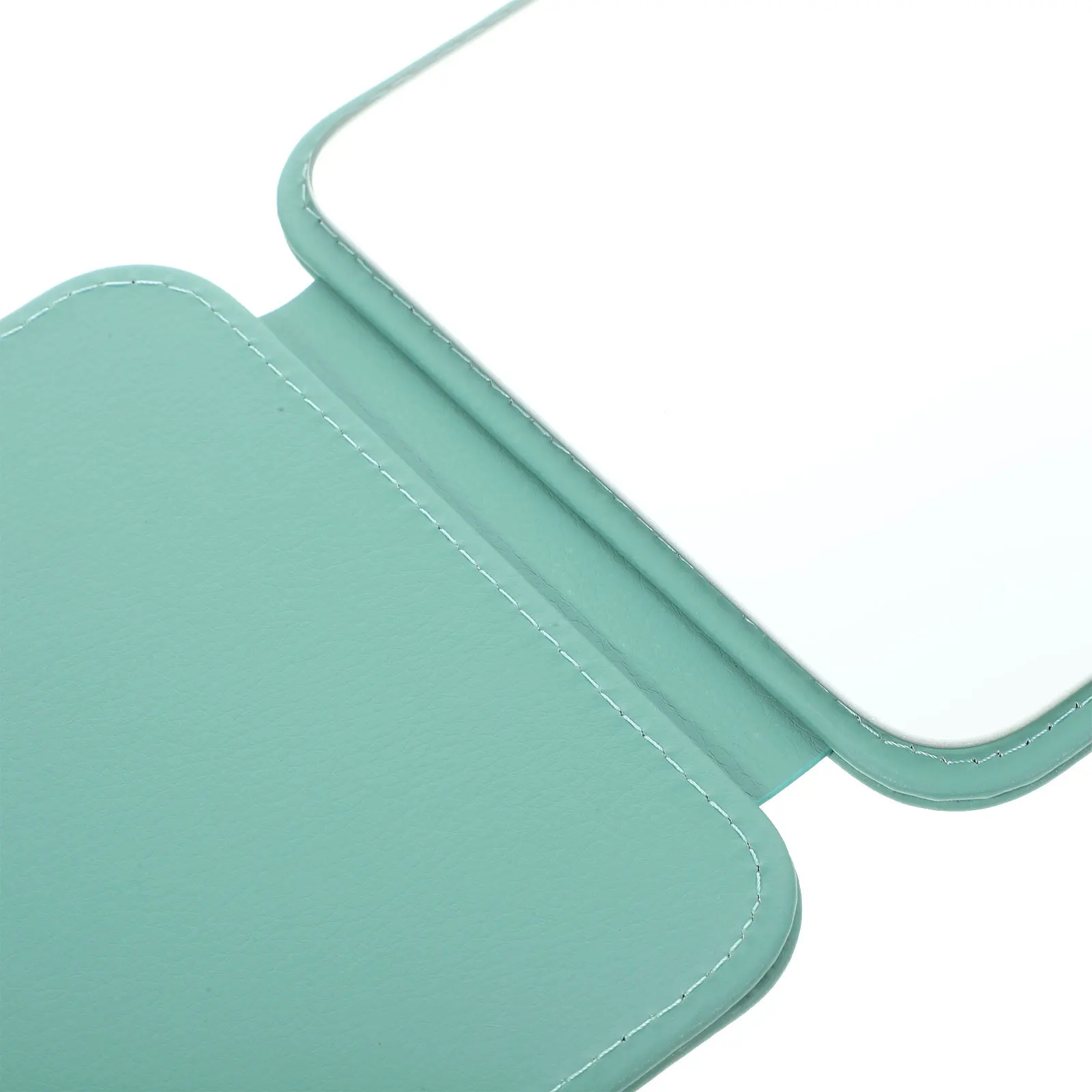 Make-upspiegel van PU-pvc-materiaal Elegante tafelspiegel voor badkamertellerijdelheden Slaapkamer make-upspiegels