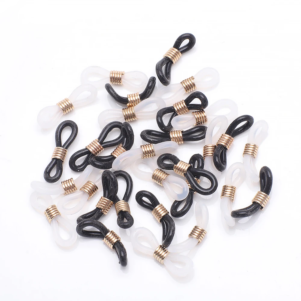 20pcs Eyeglass Chain Ends Adjustable Spring Rubber Ends Connectors for Eye Glasses Holder Necklace Chain DIY Jewelry Making