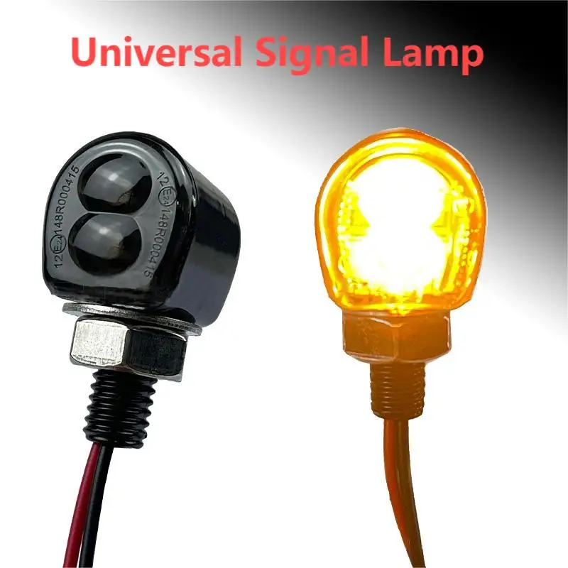 LED Motorcycle Turn Signals Indicator Amber Blinker Light Universal Mini Lamp Trendfront 