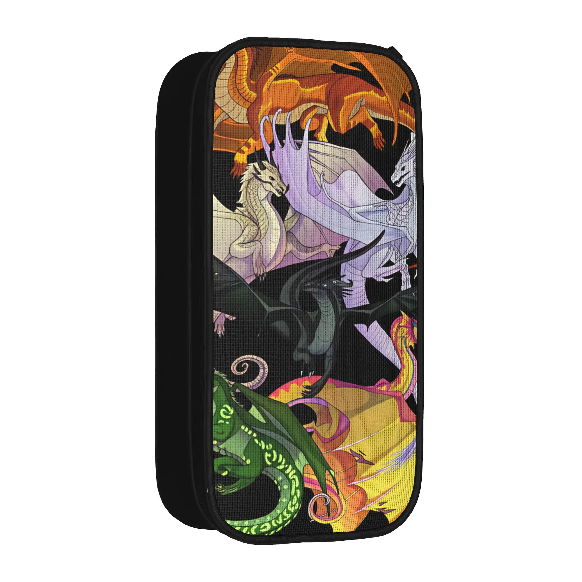 Wing Of Fire dragons Pencil Case  College Pen Box Child Double Layer Cool School Pencil Cases Custom Stationery