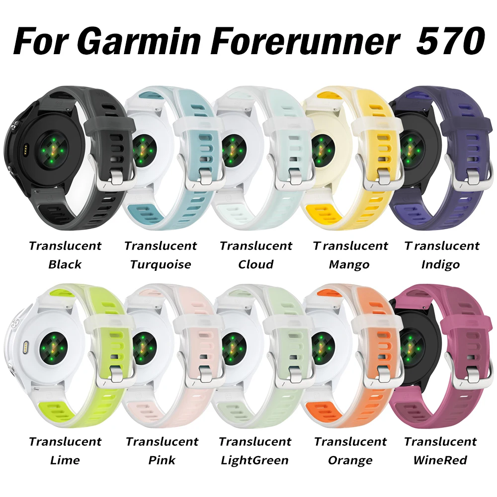 العالمي 22 مللي متر الرياضة سيليكون حزام ل Garmin Forerunner 570 47 مللي متر 265 255 الموسيقى الفرقة ل Vivoactive 4 سوار حزام الساعات