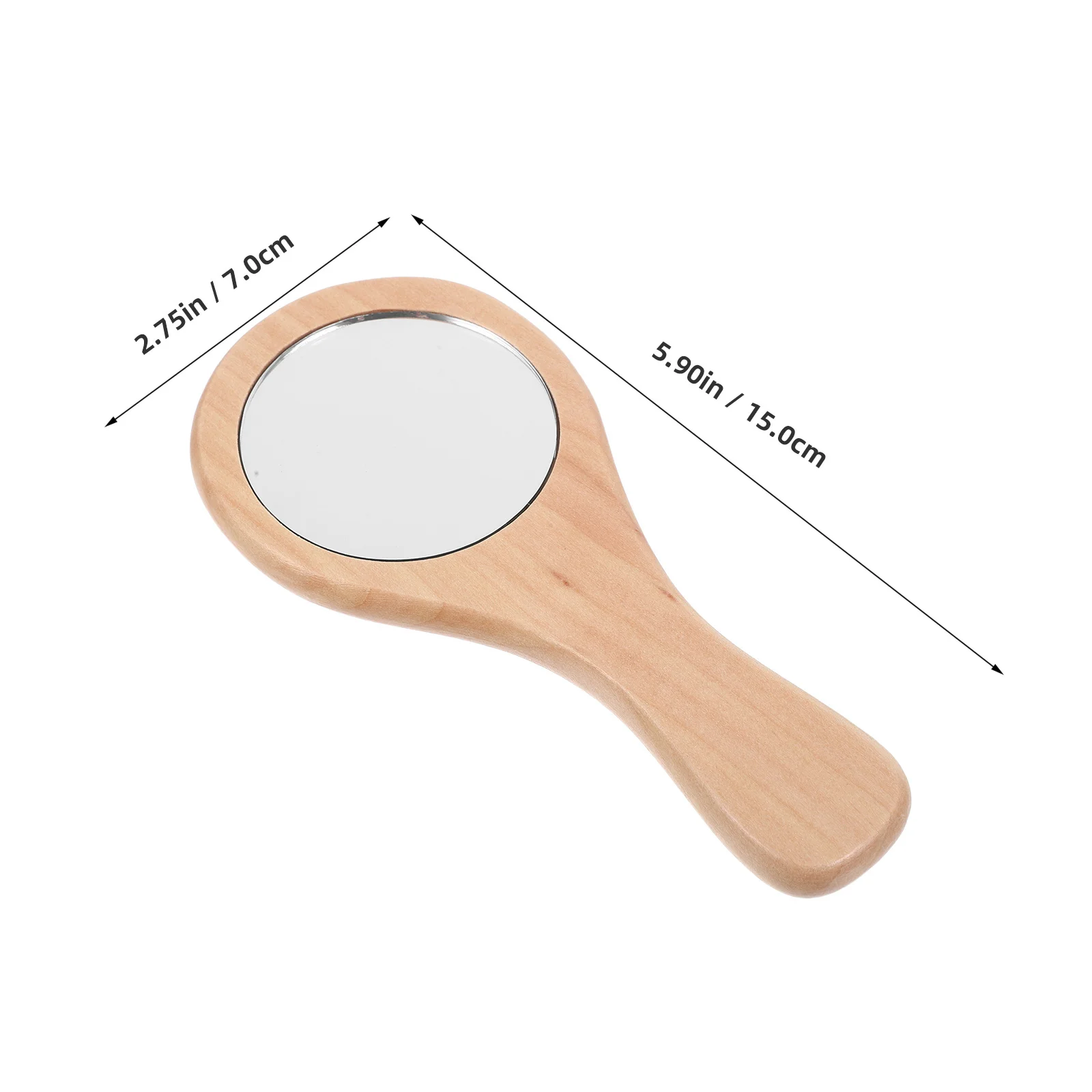 3 szt. Ręczne lusterko do makijażu Mini Przenośne Okrągłe Drewniane Lusterko Podróżne Kieszonkowe do Makijażu i Golenia dla Kobiet i Mężczyzn