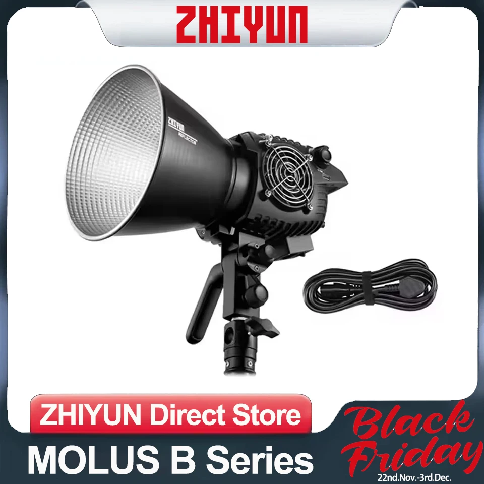 ZHIYUN MOLUS B100 B200 B500 B300  300W LED Video Light Photography Lighting Fill Light for TikTok Studio Photography Outdoor