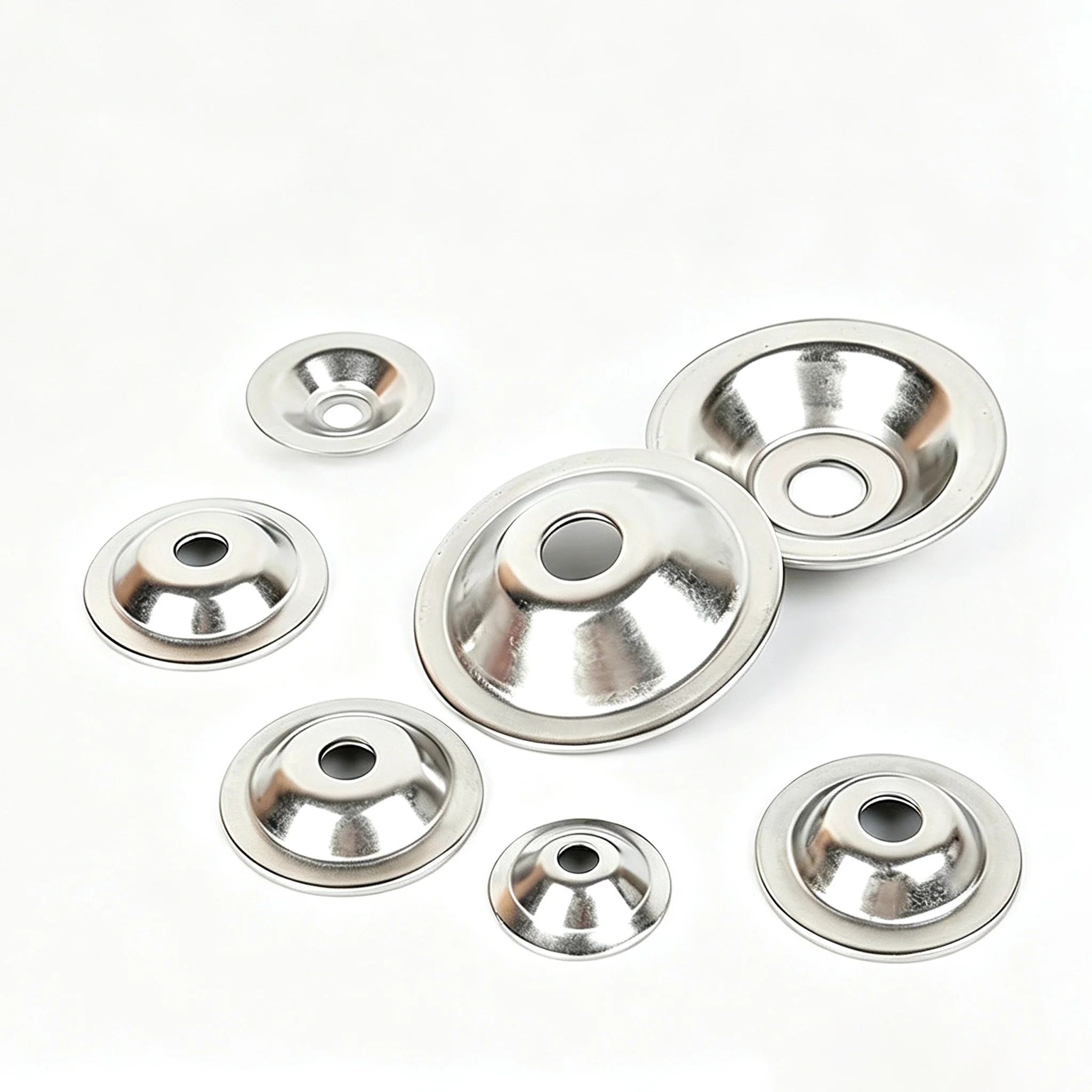 304 Stainless Steel Bowl Shaped Straw Hat Gasket Fish Eye Washer Horn Shaped Foot Cup Compatible with M3 M4 M5 M6 M8 M10 M12