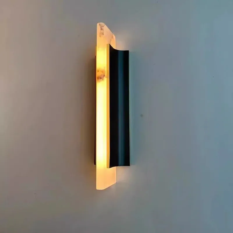 Light luxury cloud stone wall living room bedroom background wall hotel lobby designer all-copper wall