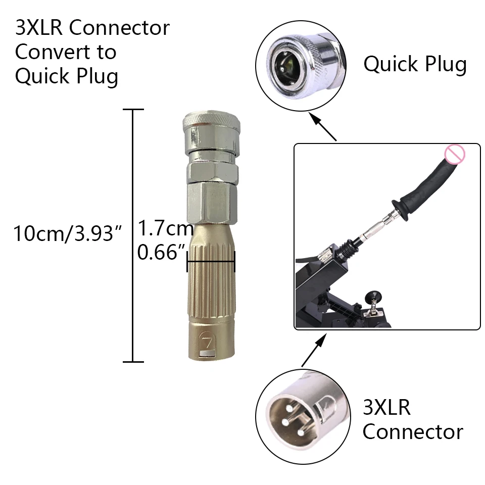 ROUGH BEAST Adapter for Sex Machine Interface Quick Plug Convert to 3XLR Connector Masturbation Machine Accessories Tool