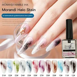 15ML Blooming Nail Polish Marble Ink Smoke Effect Gel Watercolor Ink Nail Art Blossom Gel Semi Permanent Soak Off UV Gel Varnish