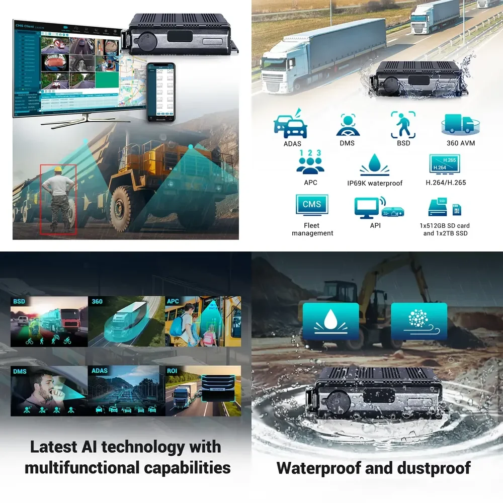 STONKAM Full HD 1080P 4CH MDVR Reversing Camera System Kit Mobile DVR Video Recorder Vehicle Blackbox DVR for Taxi Truck Bus