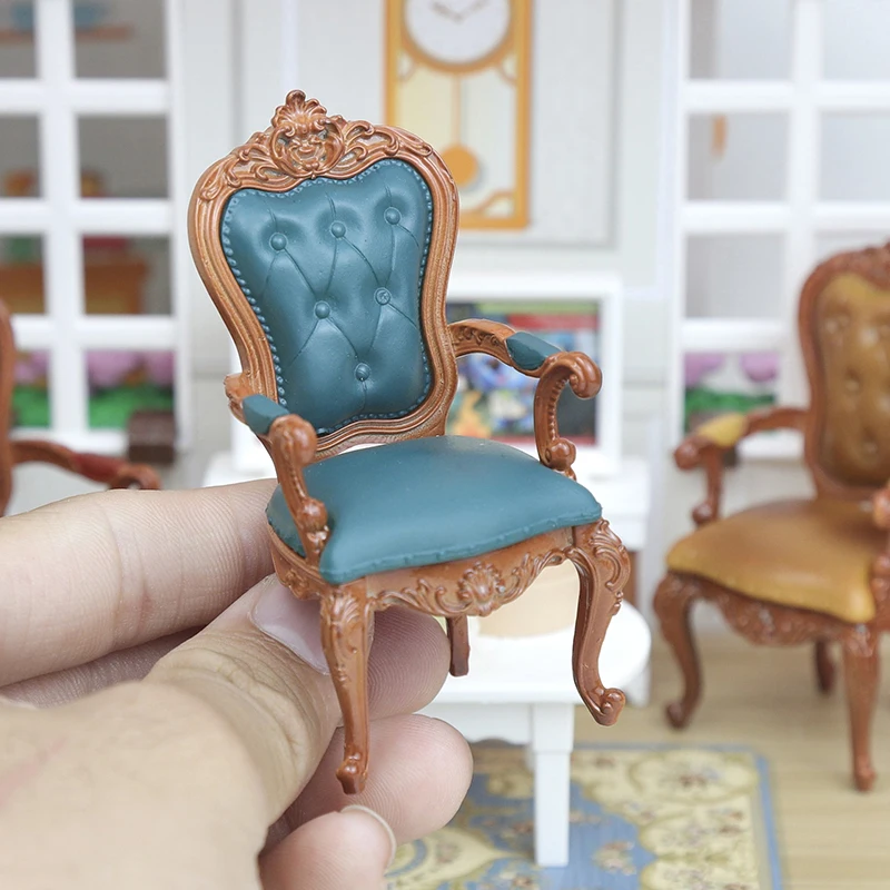 Meubles miniatures de maison de courses, chaises, accessoires vintage, jouet, ornement