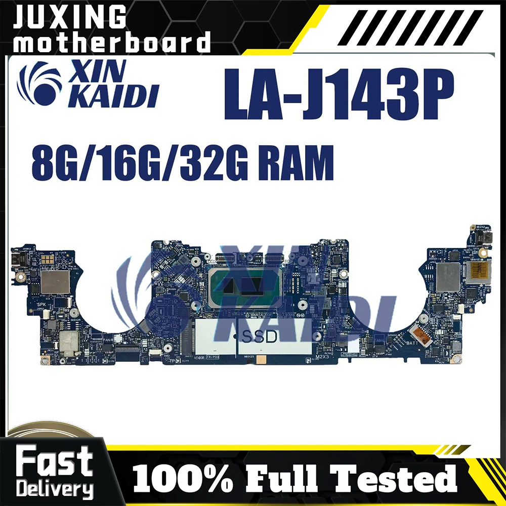 

LA-J143P For DELL XPS 13 9310 LA-J143P Notebook Motherboard i3 i5 i7 CPU 100% Tested Laptop Mainboard