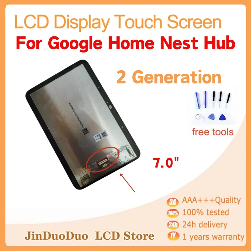 7 "oryginalny dla Google Home Nest Hub 2 generacji wyświetlacz LCD ekran dotykowy Digitizer zgromadzenie dla Google Home Nest Hub drugi Gen