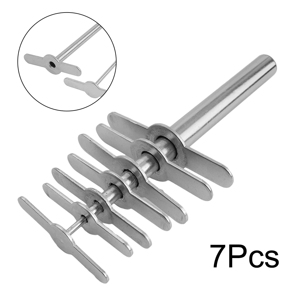 6 In 1 Laboratory Beaker Rubber Stopper Punch Manual Puncher Perforator Stainless Steel Rubber Plug Hole Punch Lab Drilling Tool