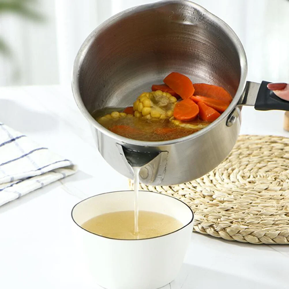 

Кастрюля для супа из нержавеющей стали, сковорода для молока, масляный фильтр, сковорода с антипригарным покрытием, индукционная плита, кухонная посуда, пластиковая ручка