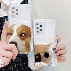 Dog Cat Case For Samsung S24 Ultra Funda S23 Plus 5G S21 S20 FE A55 A54 A53 A52S A35 A34 A33 A32 A15 A14 A13 S22 TPU Funny Cover