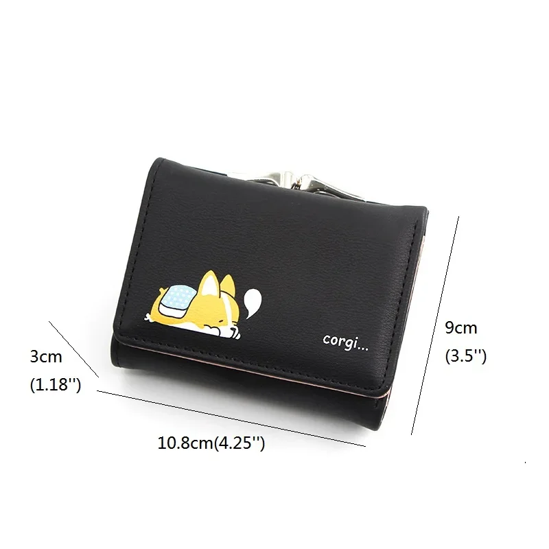 Cute Cartoon Women Wallets with Mutil-card Holder Luxury Designer Short Wallet 3-fold Coin Purse Retro Clutch Bag Female Purse