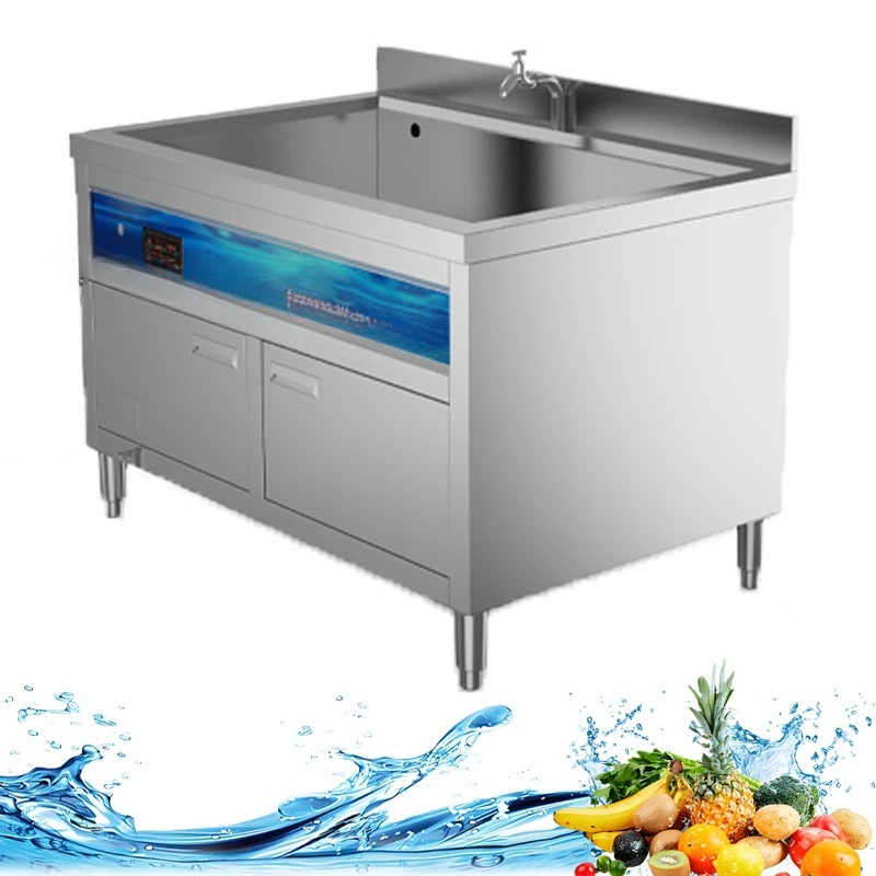 Cozinha comercial de aço inoxidável, máquina de lavar frutas e vegetais, equipamento de cozinha