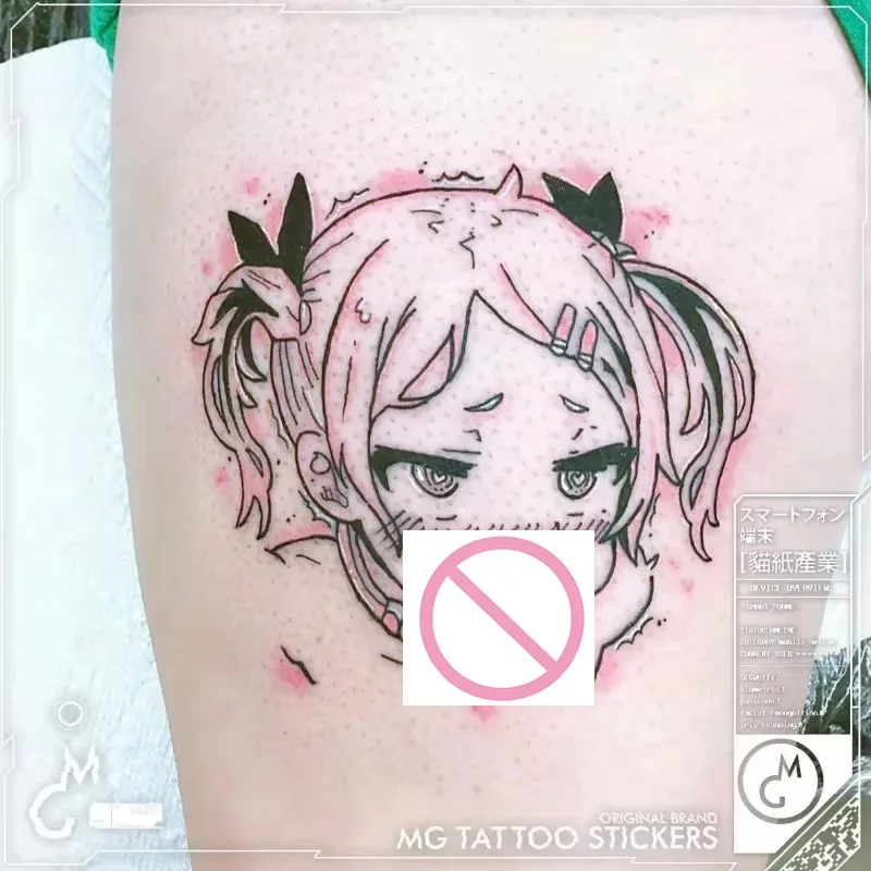 Japanese Cartoon Lori Fake Tattoo Temporary Waterproof Tatoo Sexy Girl Anime Sticker Cheap Goods Festival Art Tatto Stickers