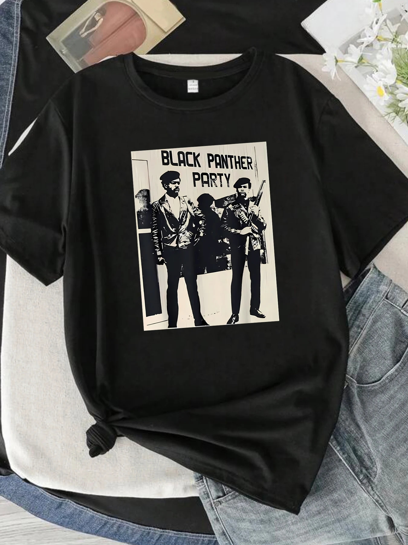 

Character and letter pattern round neck plus size women T-shirt short sleeve trend printing elastic half sleeve T-shirt