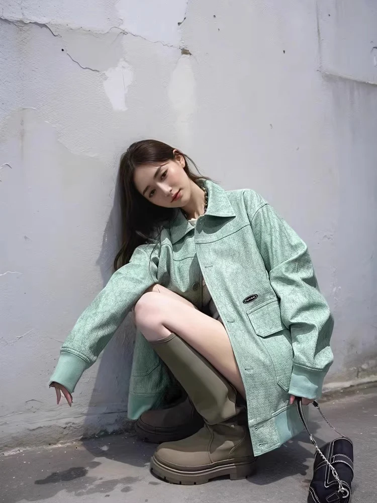 

Бейсбольная куртка Fuyuan класса люкс для женщин, весна-осень, новый американский дизайн, укороченная модель, для повседневной носки, с длинными рукавами