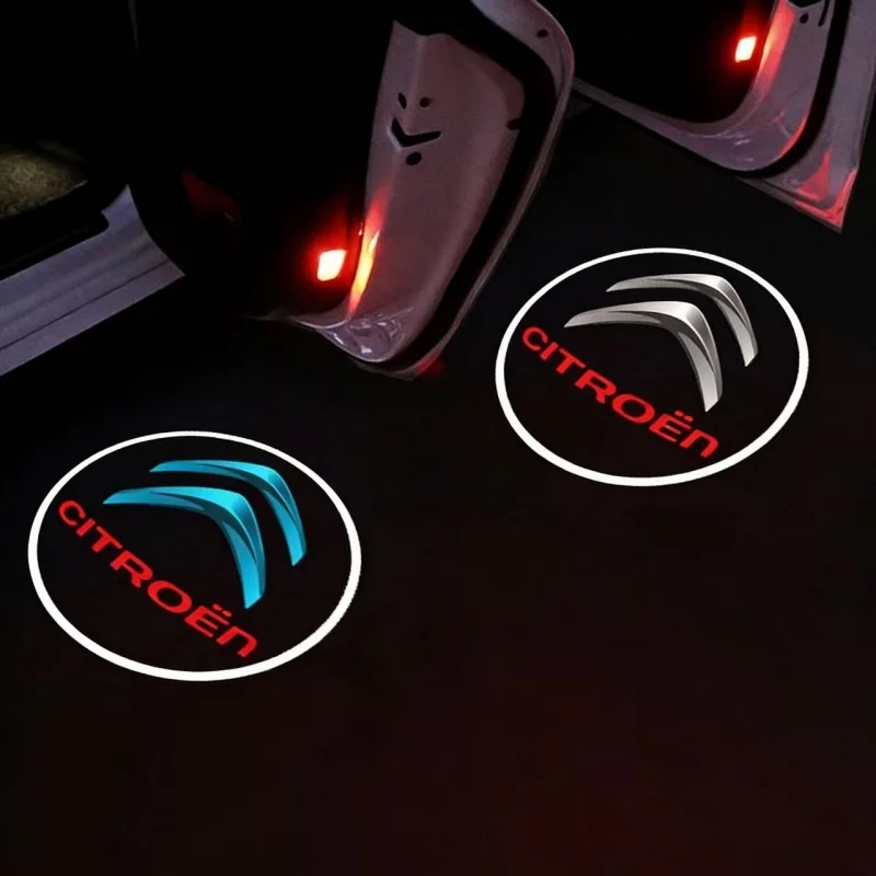 

2X эмблема двери автомобиля, светодиодная лампа приветствия, беспроводной лазерный проектор для Citroen C3XR HU83/VA2 Blade CE0536 C4 C2 C5 C6 C4LCACTUS