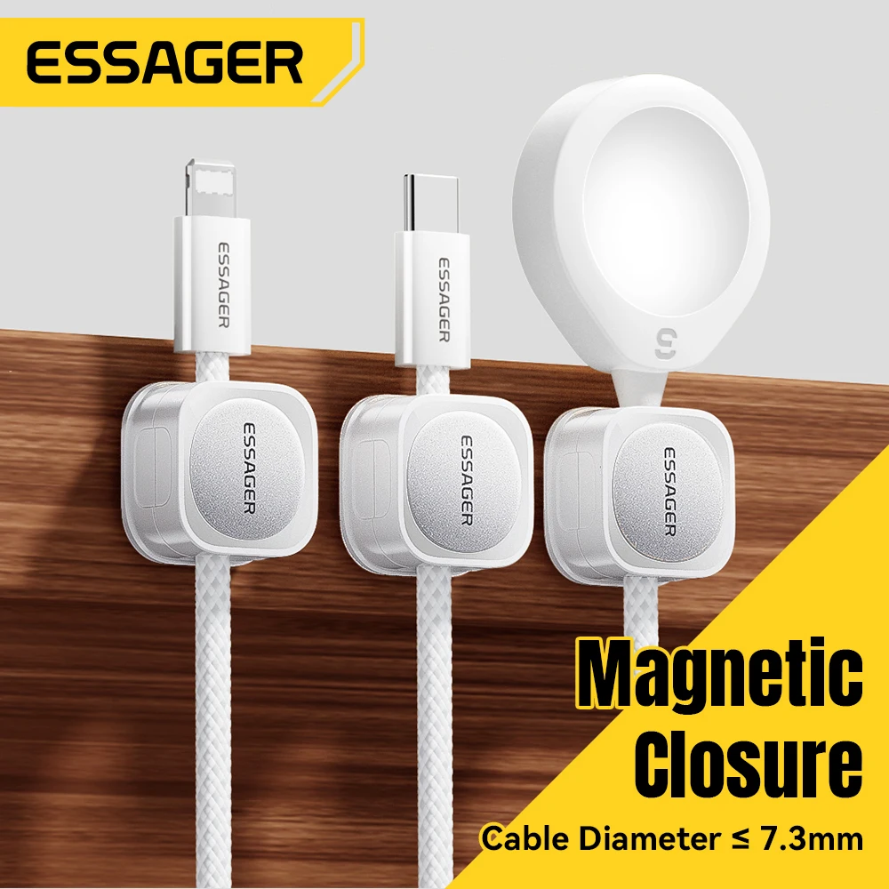 Essager Cable Organize 3/6 PCS Magnetic Management Wire Winder Clips Cord Holder Desk Organizing Cable Holder for headphone cord - view 2